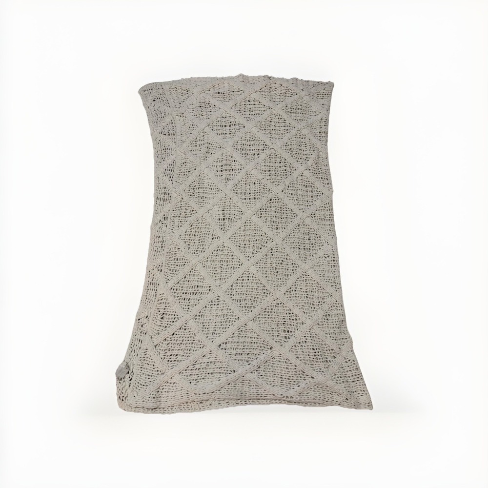 Pottery Barn Handknit Throw Blanketโ ~ White 54"